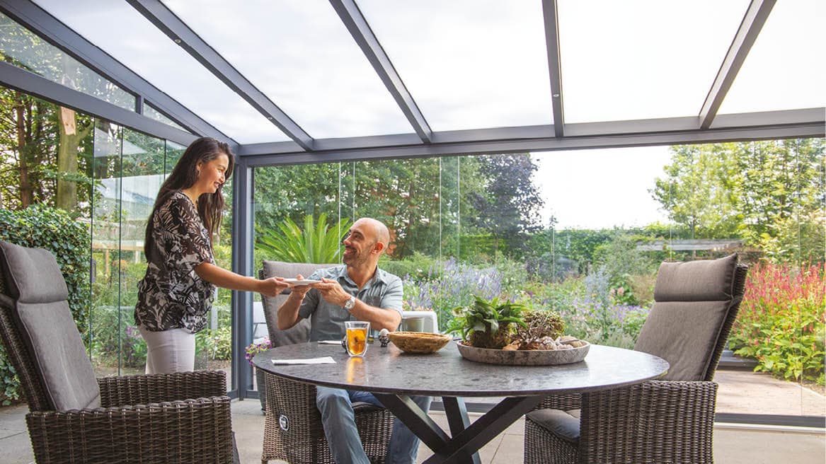 Clear or opal glass roof