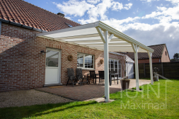 Classic matt white veranda with supports