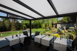 Anthracite veranda with glass sliding doors